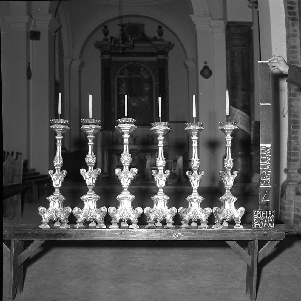 candeliere, serie - bottega romagnola (sec. XVIII)
