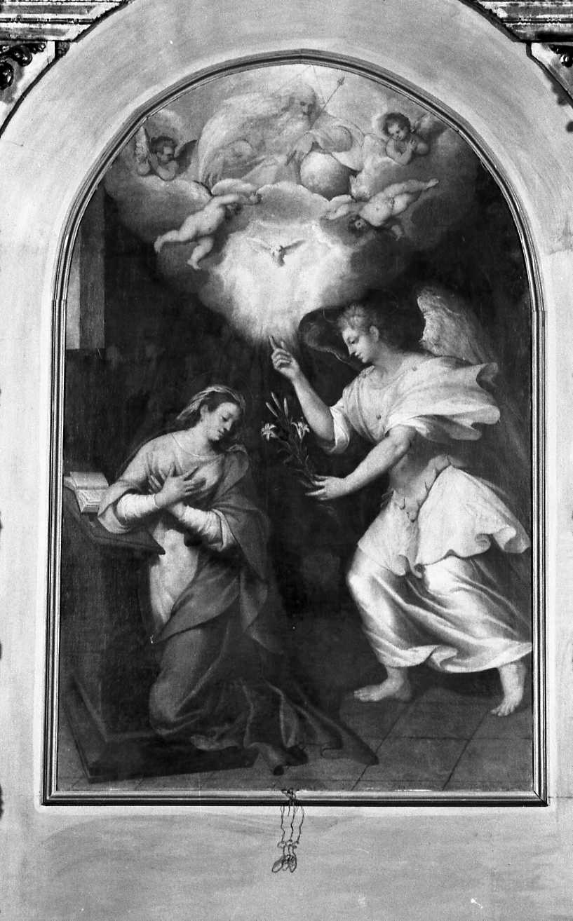 Annunciazione (pala d'altare) di Longhi Luca (seconda metà sec. XVI)