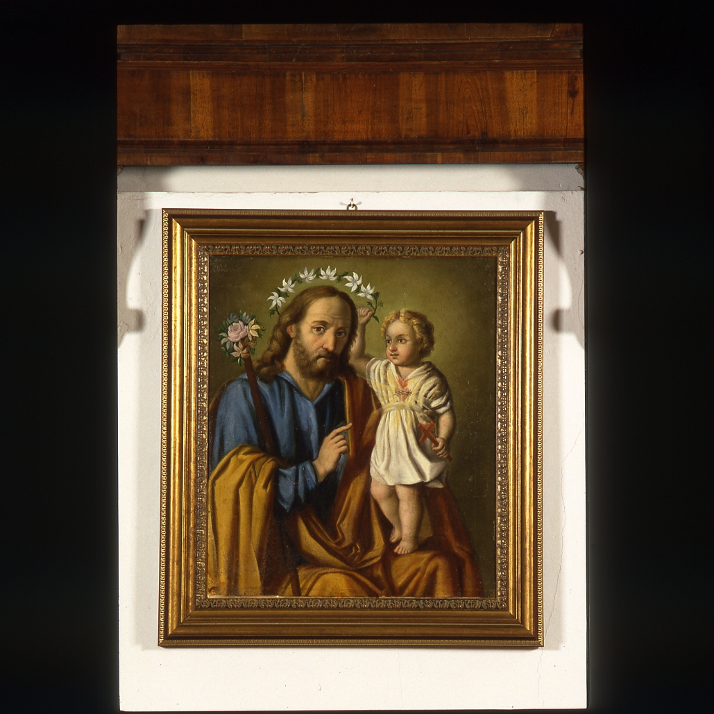 San Giuseppe e Gesù bambino (dipinto) - ambito emiliano-romagnolo (sec. XIX)