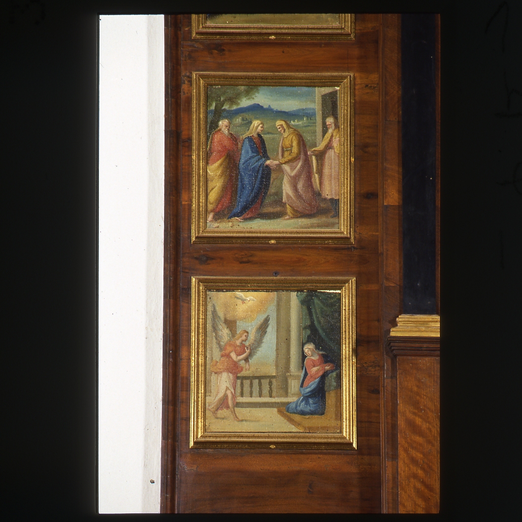 misteri del rosario: annunciazione (dipinto) - ambito emiliano-romagnolo (sec. XVIII)