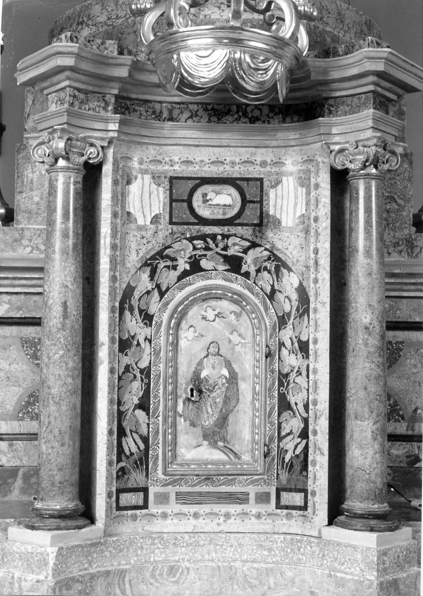 tabernacolo - a frontale architettonico - manifattura romagnola (seconda metà sec. XIX)