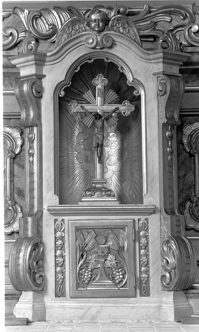 tabernacolo - a frontale architettonico di Santifaller Luigi (sec. XX)