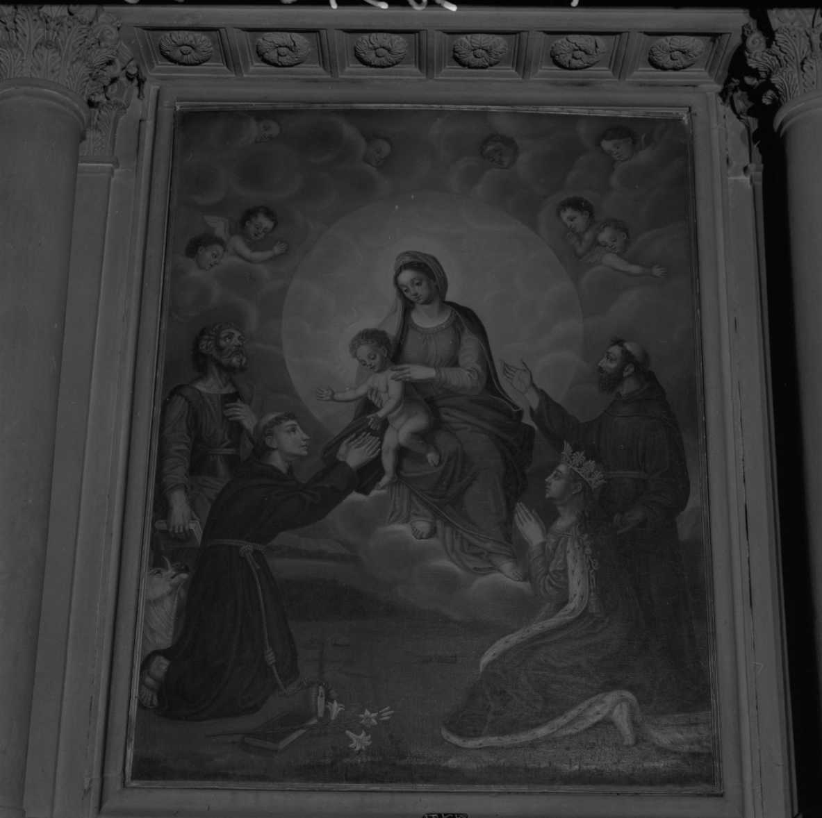 La B.V. col Bambino, Sant'Antonio da Padova, San Luca, San Francesco ed Elisabetta d'Ungheria, Madonna con Bambino e Santi (dipinto) di Zampanella Luigi (prima metà sec. XIX)