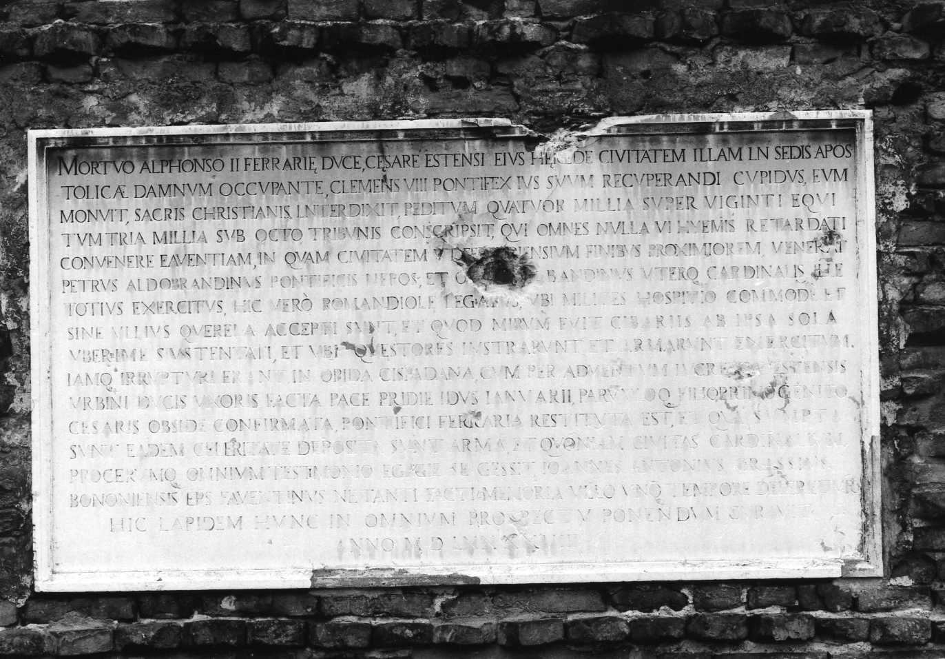 lapide celebrativa - bottega faentina (sec. XVI)