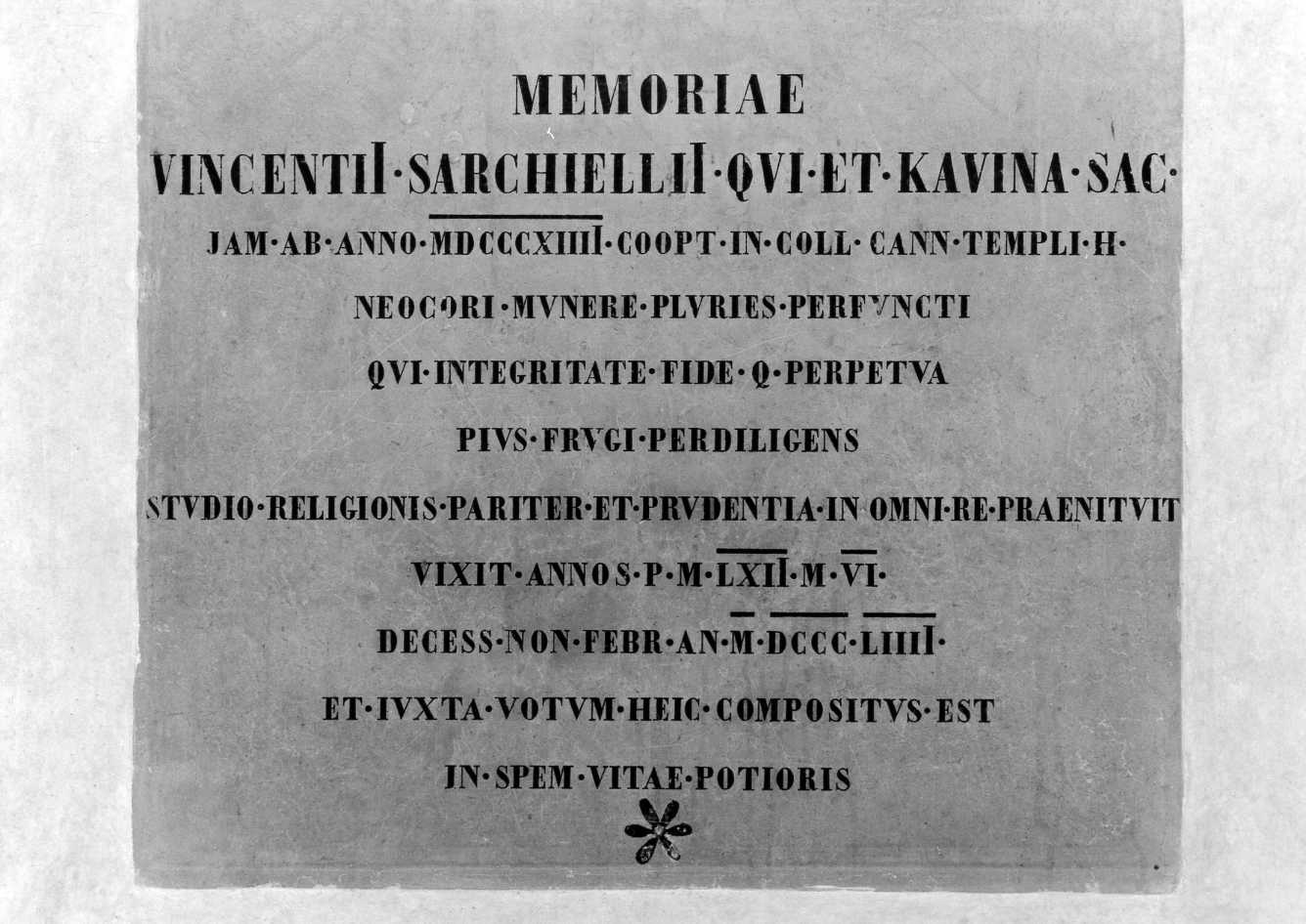 lapide tombale - bottega romagnola (sec. XIX)