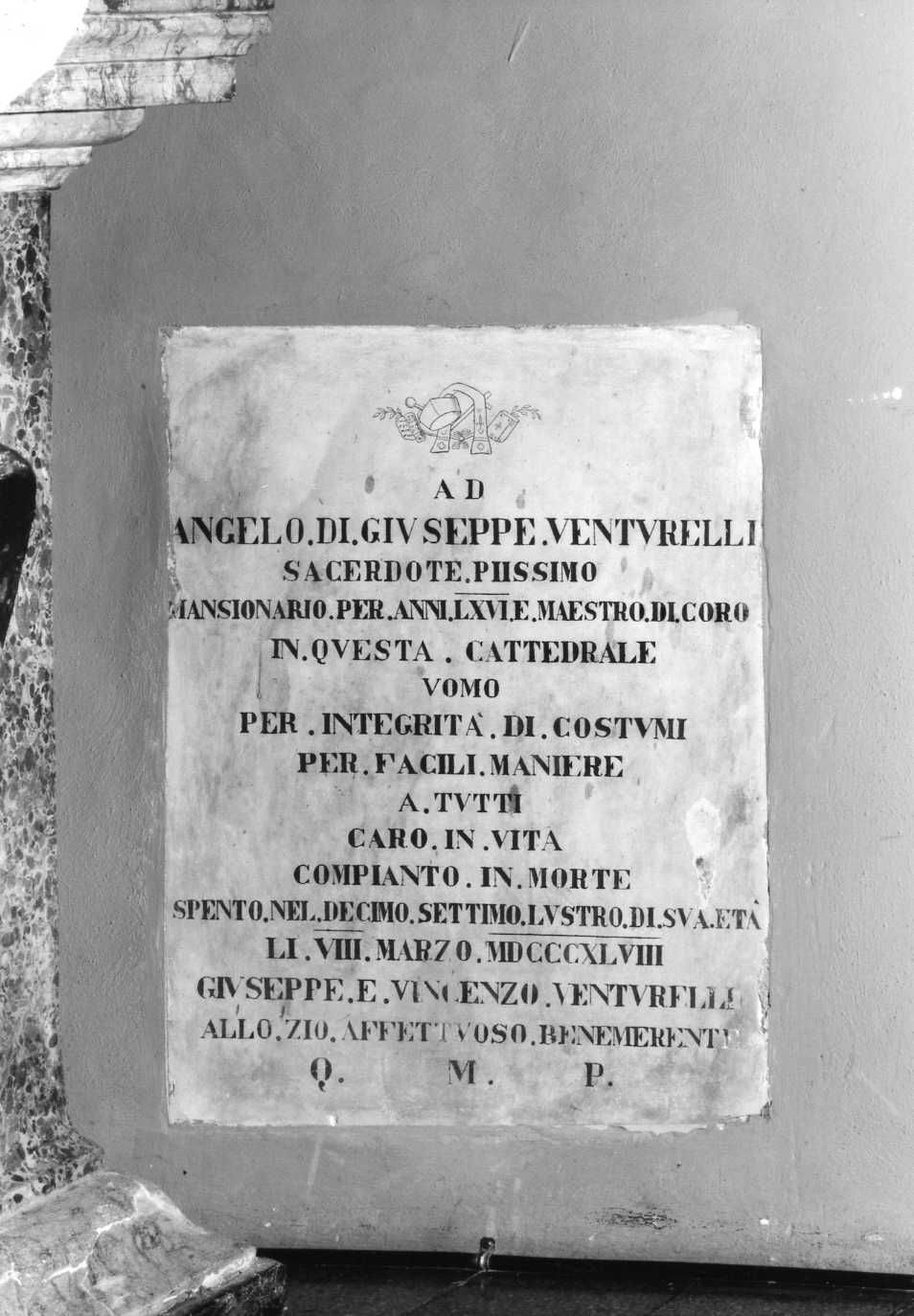 lapide tombale - bottega romagnola (sec. XIX)