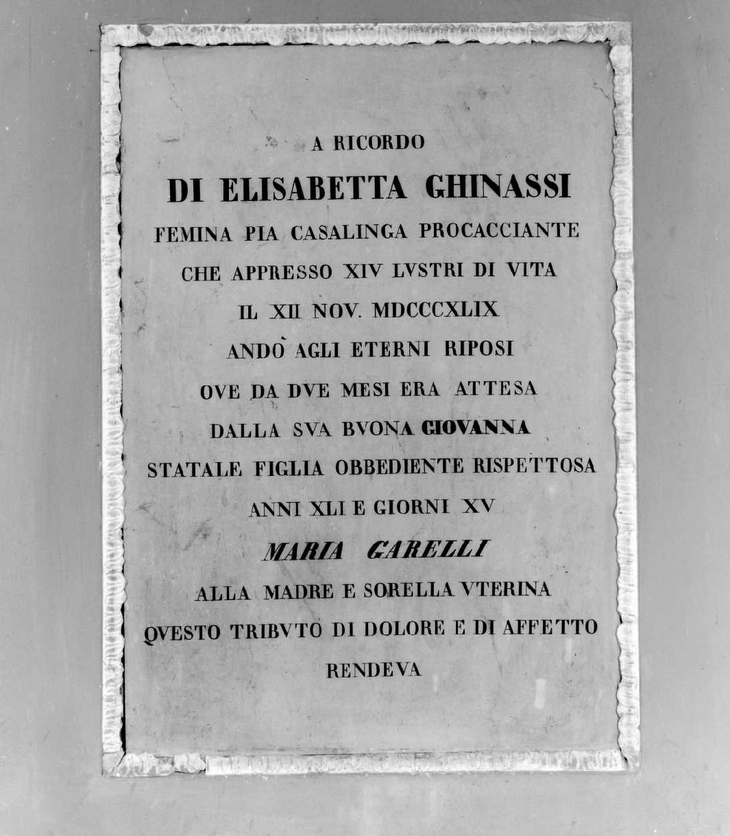 lapide tombale - bottega romagnola (sec. XIX)