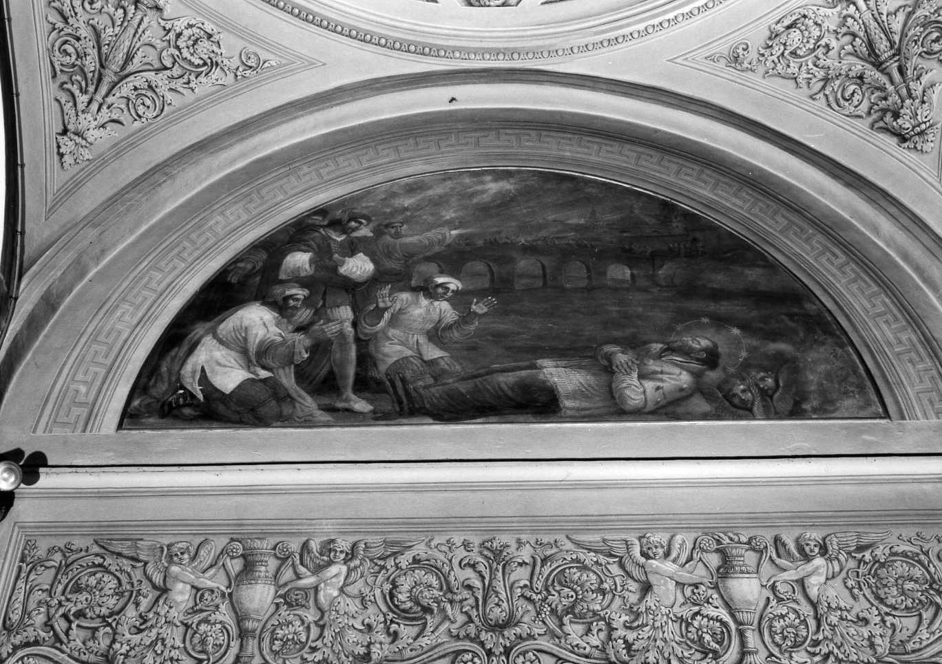 Morte di san Giovanni Nepomuceno (dipinto) di Baldini Adriano (sec. XIX)