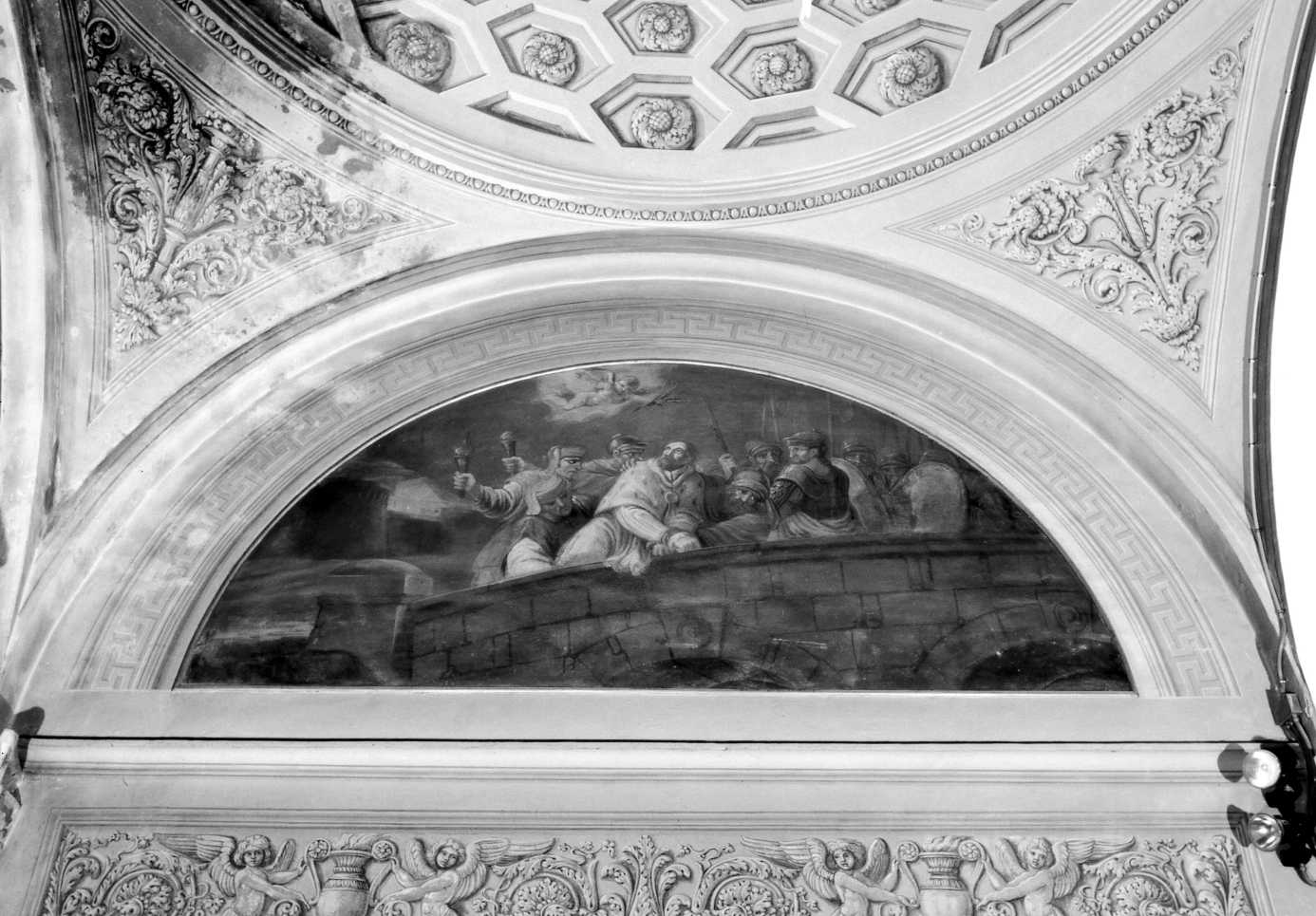 San Giovanni Nepomuceno è gettato nella Moldava (dipinto) di Baldini Adriano (sec. XIX)