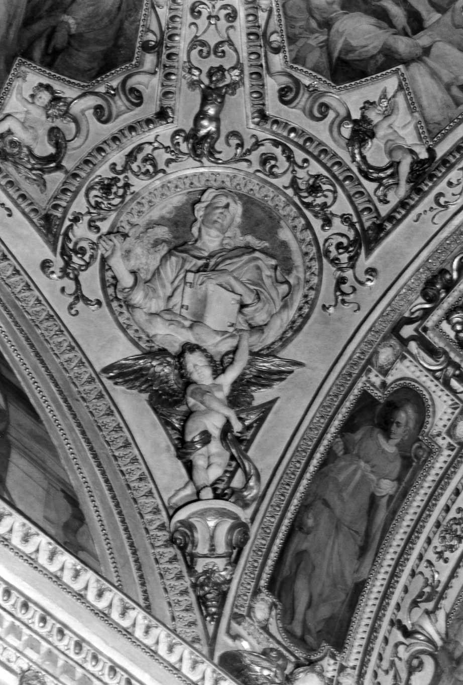 quattro evangelisti (decorazione plastica) di Guerra Andrea (sec. XVII, sec. XX)