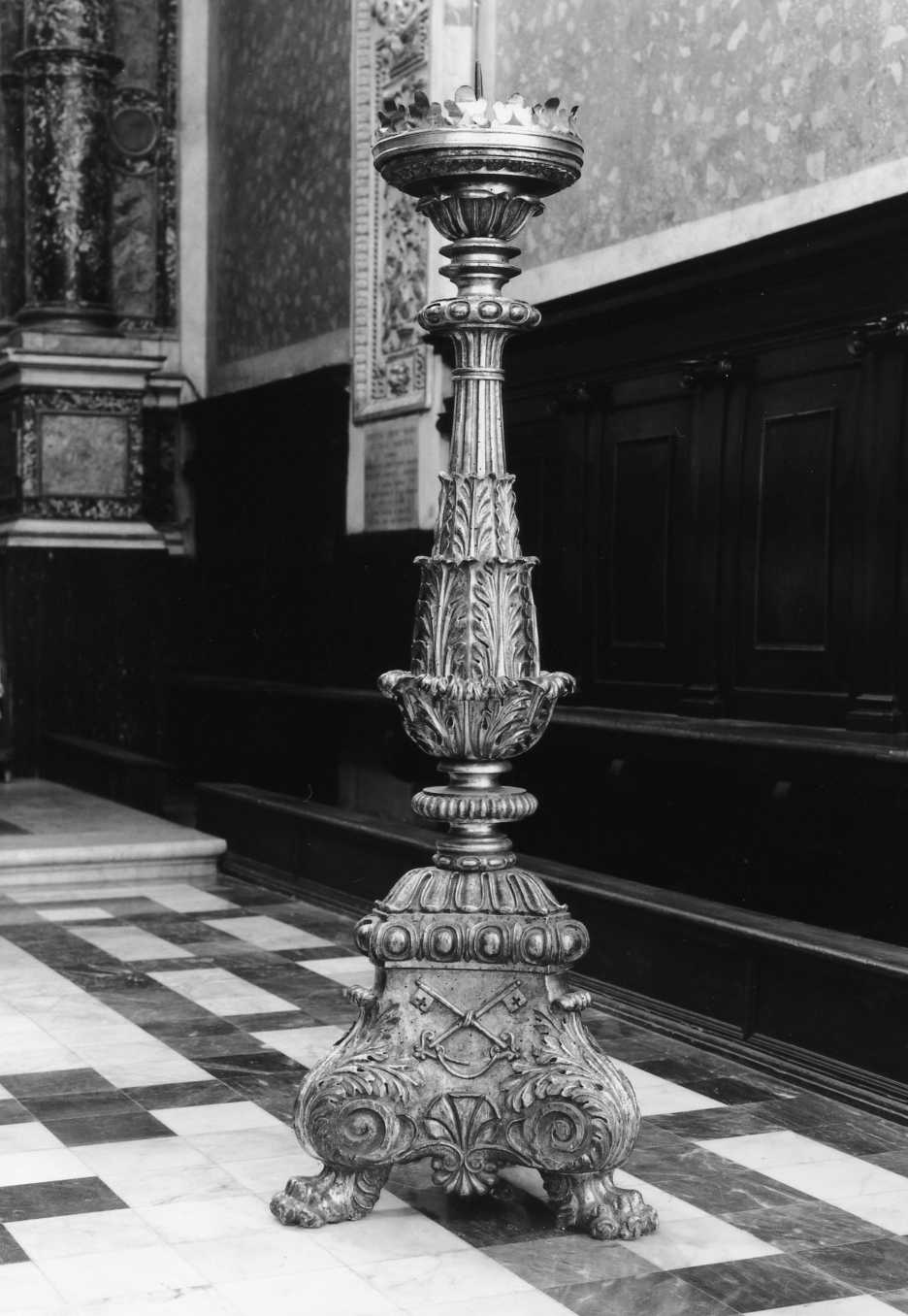 base per il cero pasquale - bottega romagnola (fine sec. XVIII)