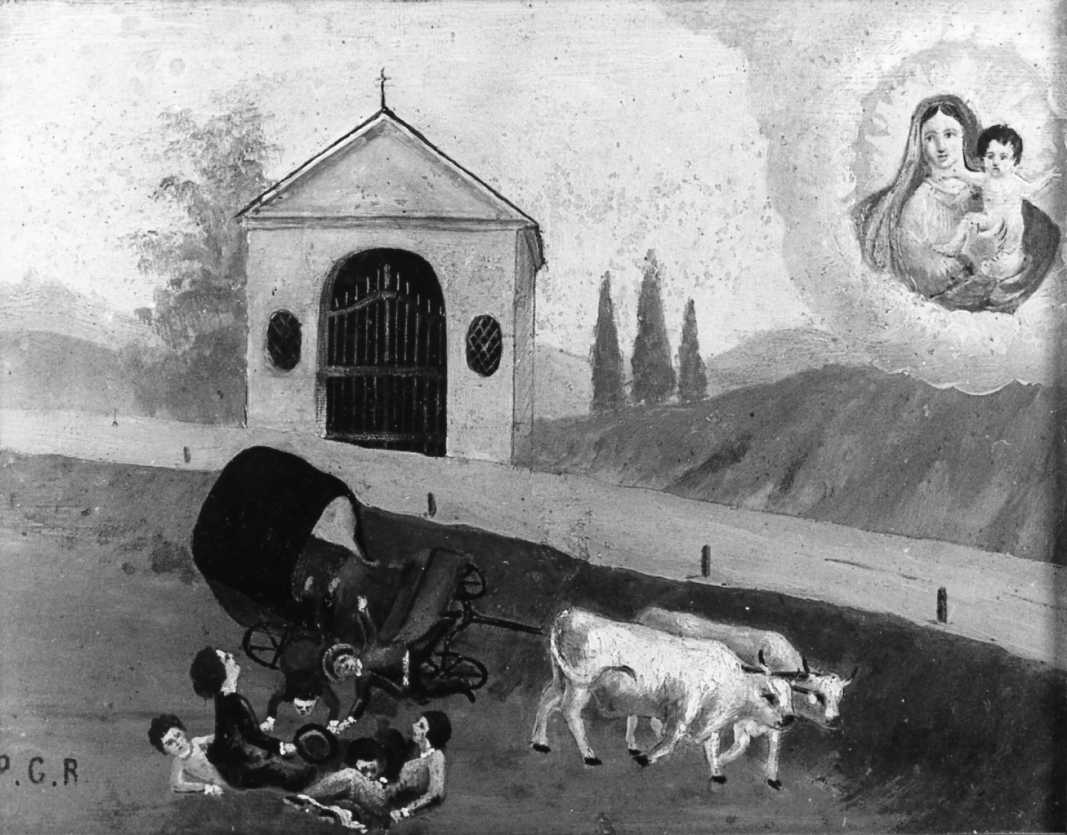 incidente con carrozza (ex voto) - ambito romagnolo (seconda metà sec. XIX)