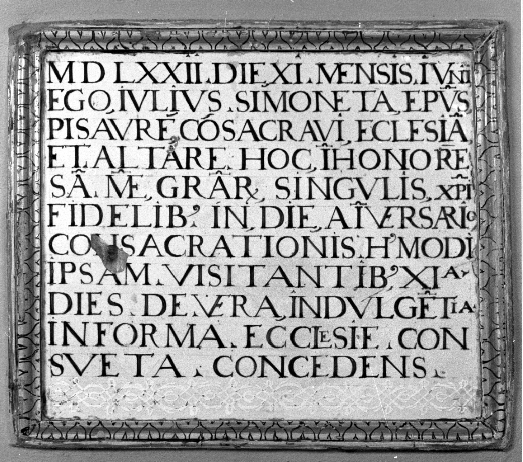lapide celebrativa - manifattura romagnola (sec. XVI)