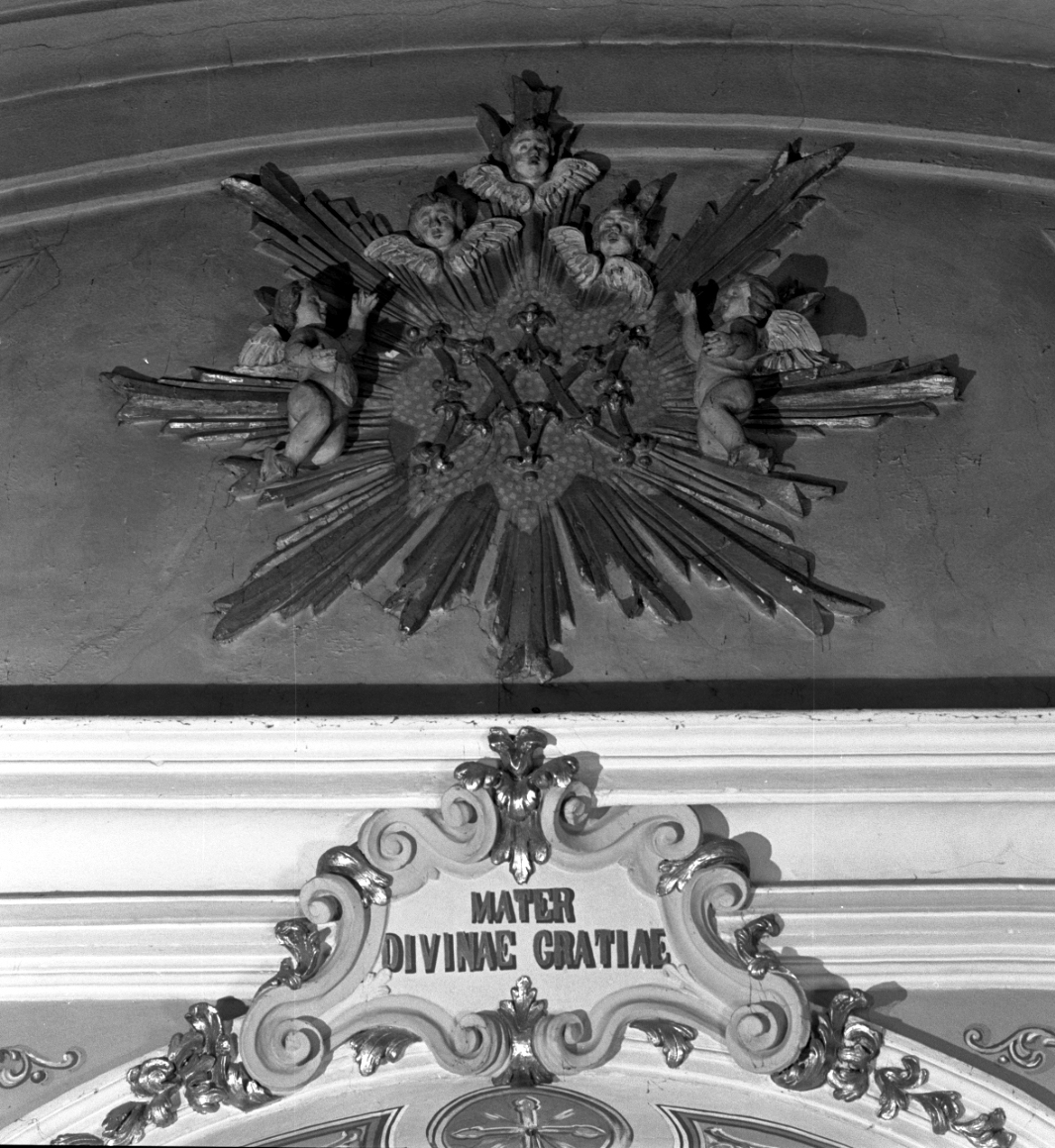 monogramma mariano (decorazione plastica) - ambito romagnolo (seconda metà sec. XVIII)