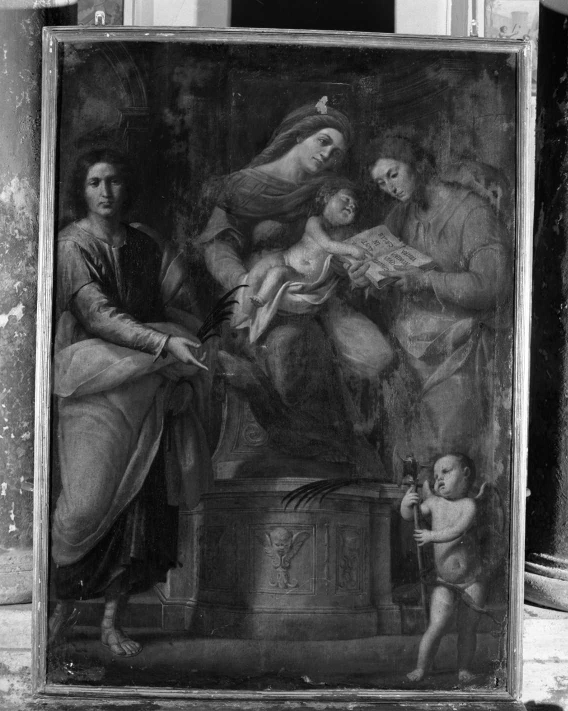 La Madonna col Bambino e i SS. Giovanni e Paolo, Madonna con Bambino e Santi (pala d'altare) di Pronti Cesare detto Baciocchi (sec. XVII)