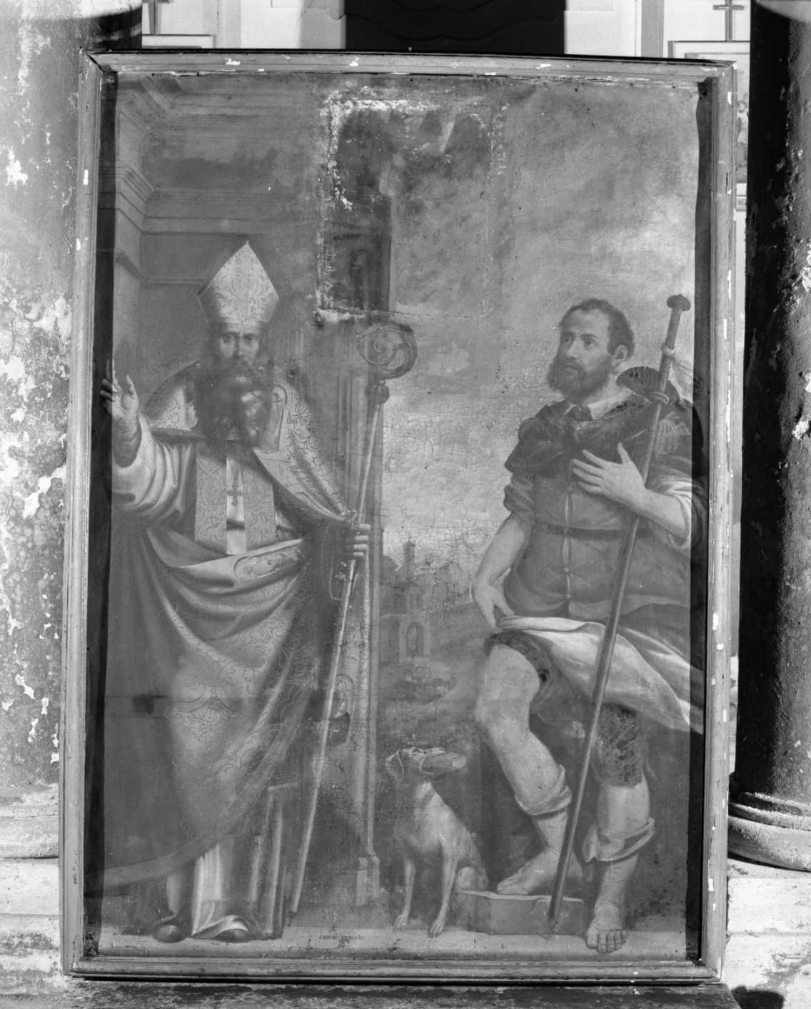San Martino di Tours e San Rocco, Santi (pala d'altare) di Scala Francesco (sec. XVII)