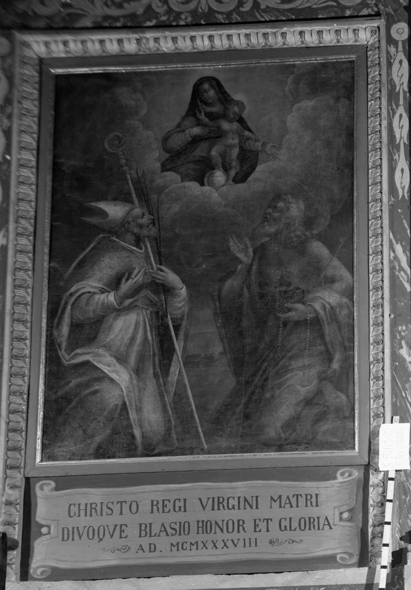 Madonna adorata dai Santi Biagio e Pietro in Armentario, Madonna e Santi (pala d'altare) di Longhi Francesco (attribuito) (inizio sec. XVII)