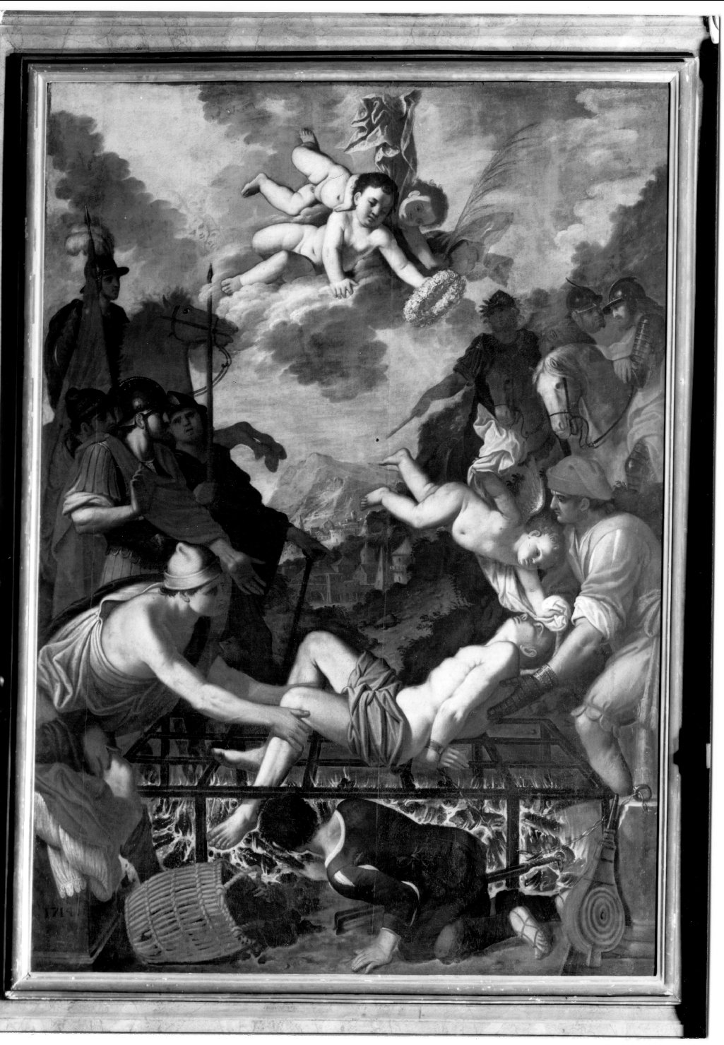 martirio di San Lorenzo (dipinto) di Avanzi Giuseppe (sec. XVIII)
