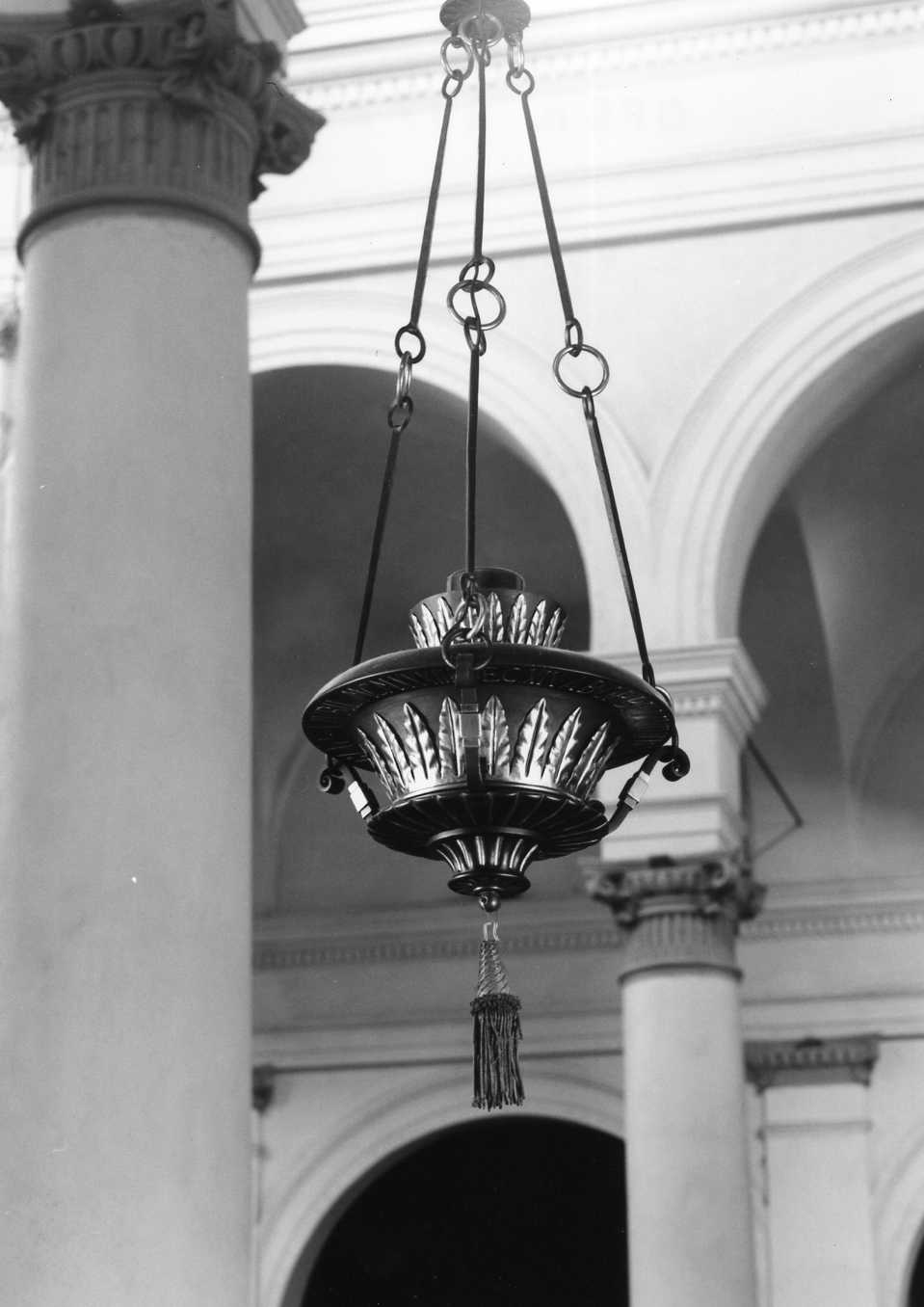 lampada pensile - bottega faentina (sec. XX)