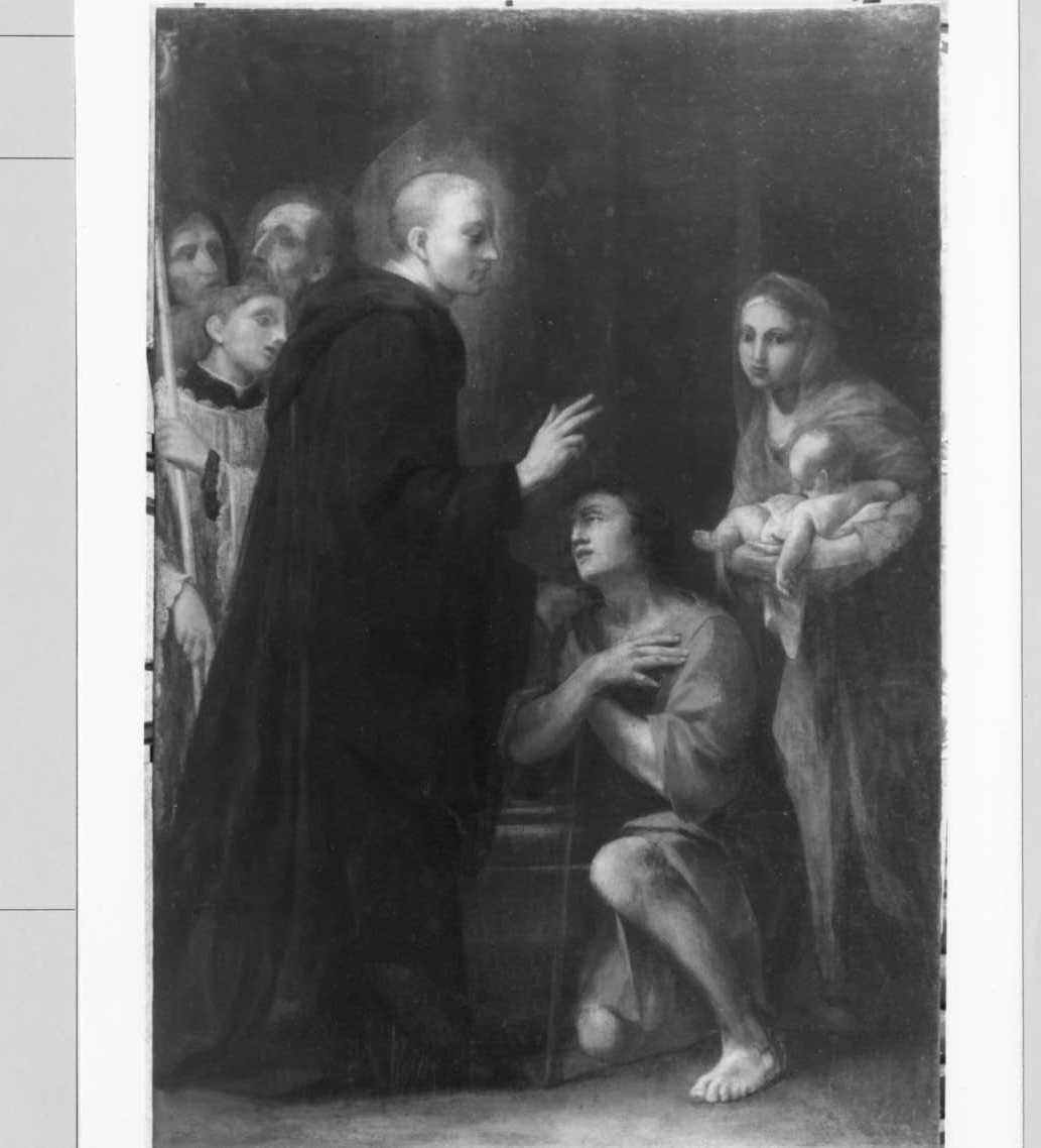 San Mauro ridona la vista a un cieco (dipinto) di Mancini Francesco (sec. XVIII)