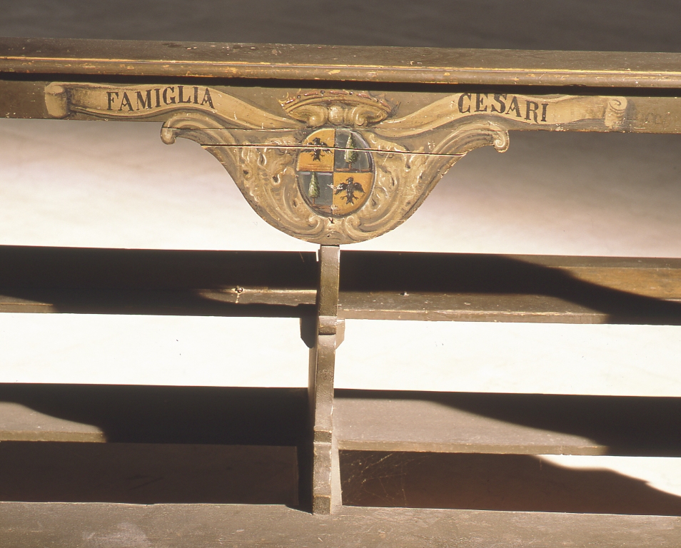 banco da chiesa, serie - manifattura emiliana (seconda metà sec. XVII)