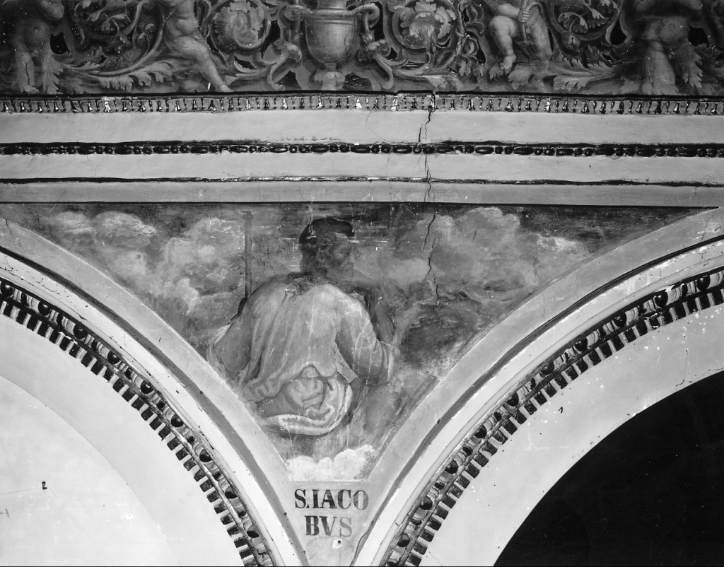 San Giacomo (dipinto) di Sellari Girolamo detto Girolamo da Carpi, Domenichini Girolamo (sec. XVI, sec. XIX)