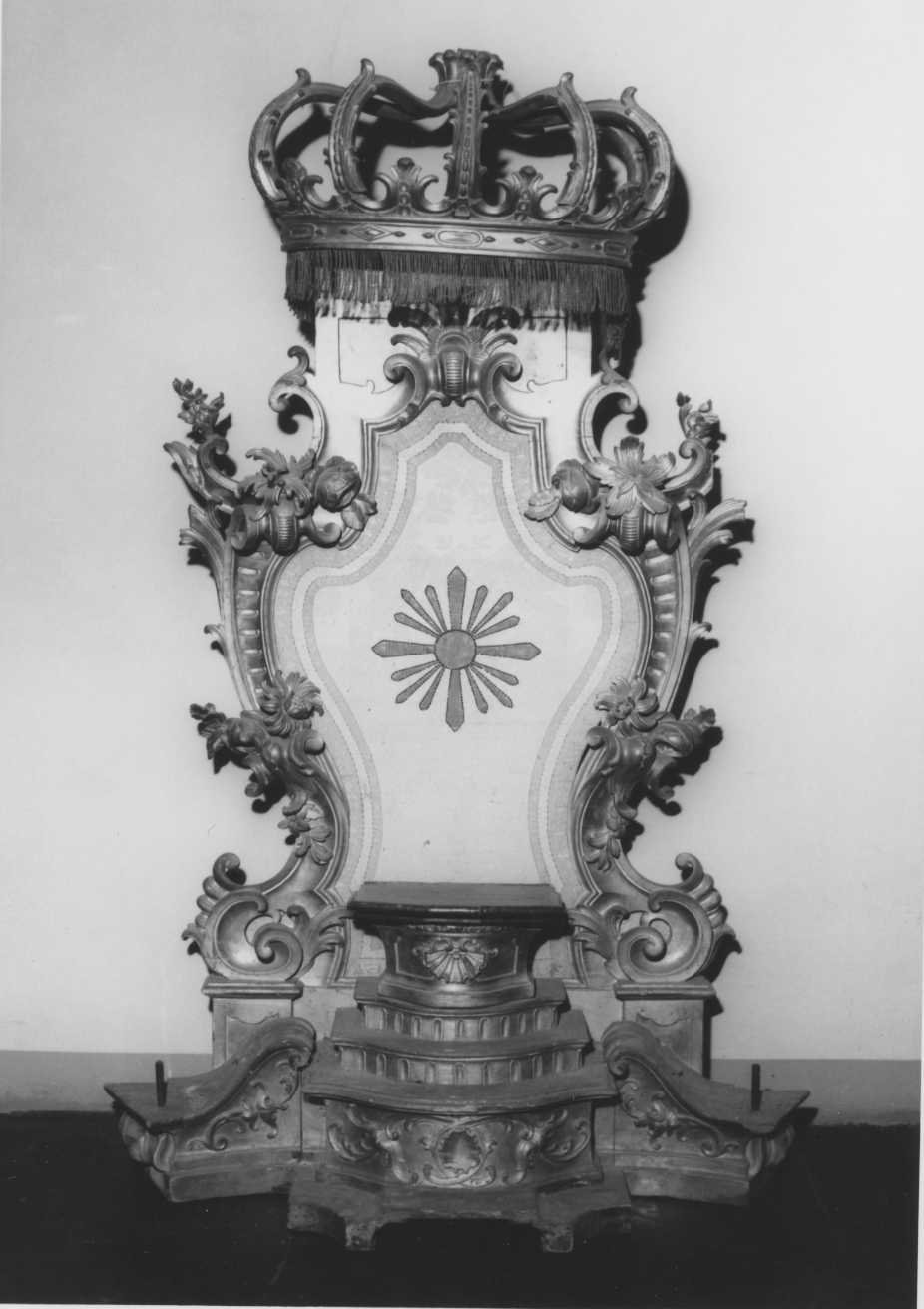 tronetto per esposizione eucaristica - a edicola - bottega romagnola (fine sec. XVIII)