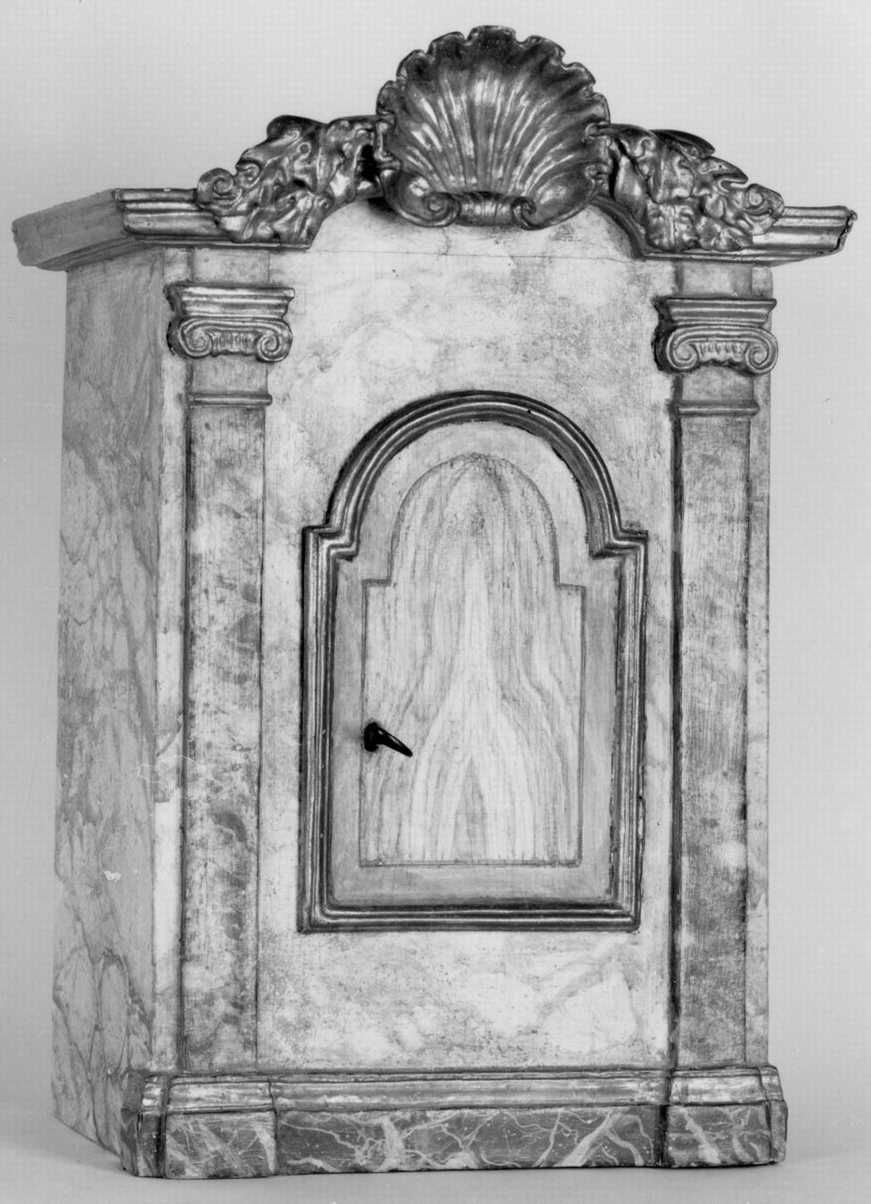 tabernacolo - a frontale architettonico - manifattura emiliana (sec. XIX)