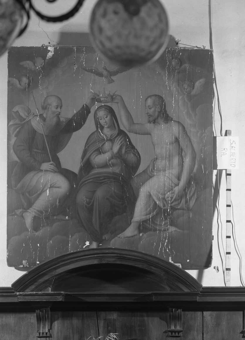 incoronazione di Maria Vergine (dipinto) di Longhi Luca (sec. XVI)