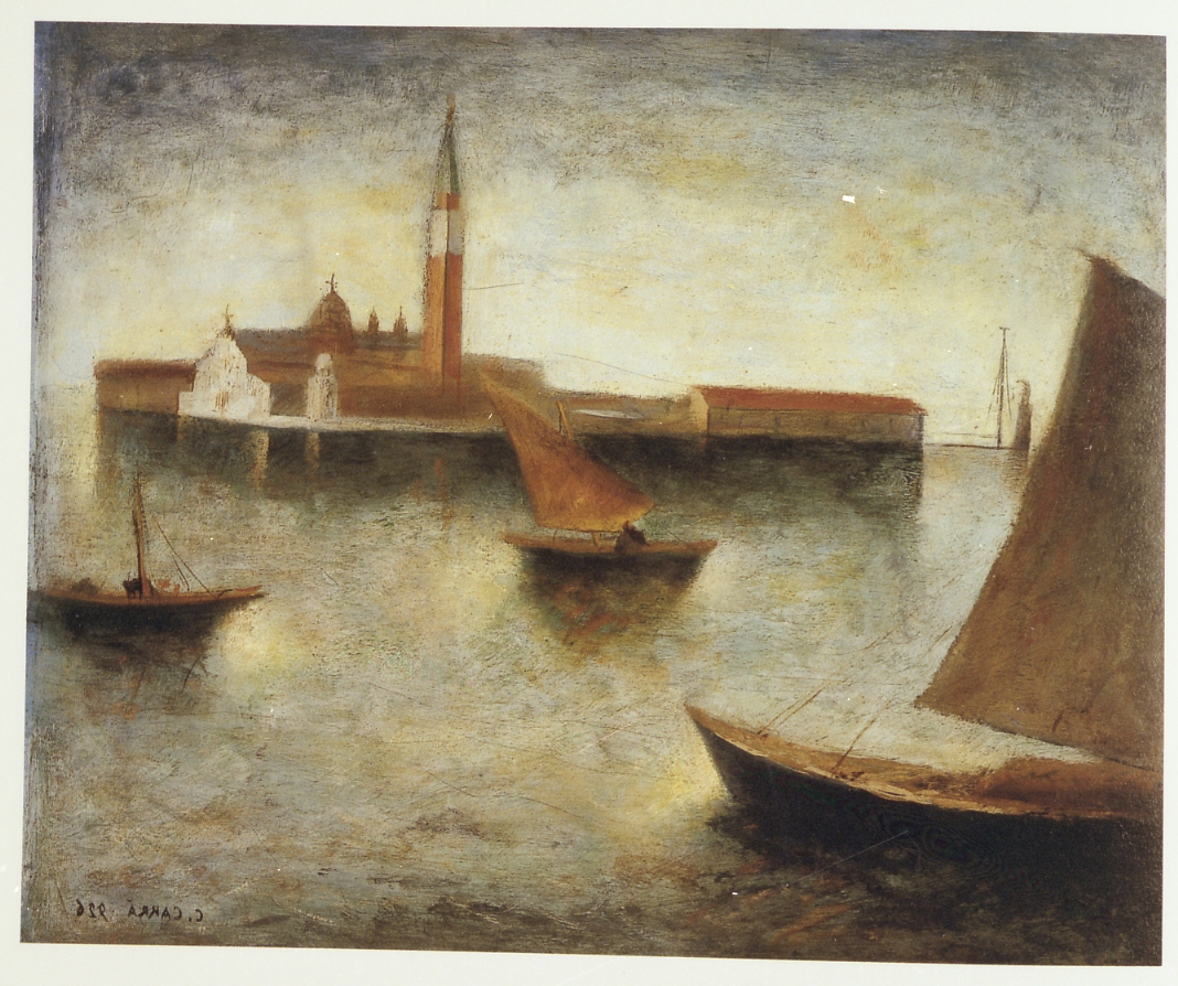 San Giorgio Maggiore, paesaggio lagunare (dipinto) di Carrà Carlo (sec. XX)