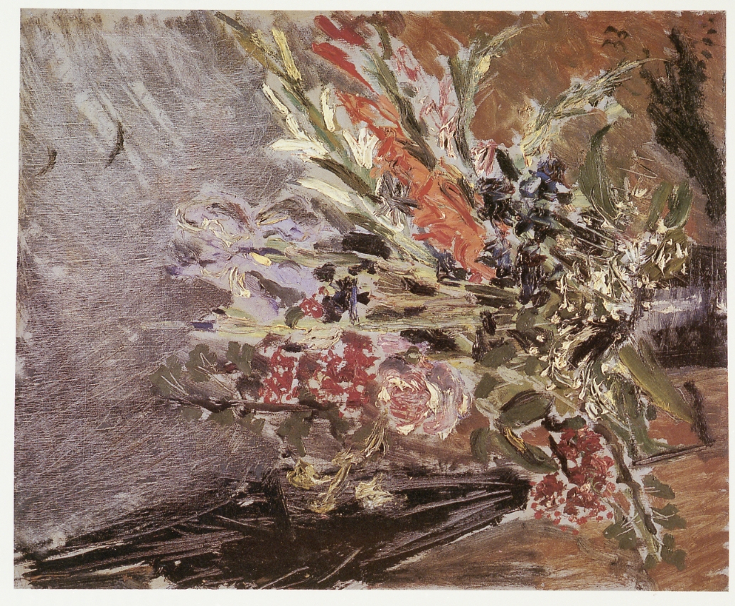 Fiori con ombrello, mazzo di fiori con ombrello (dipinto) di Tibertelli Luigi detto Filippo De Pisis (sec. XX)