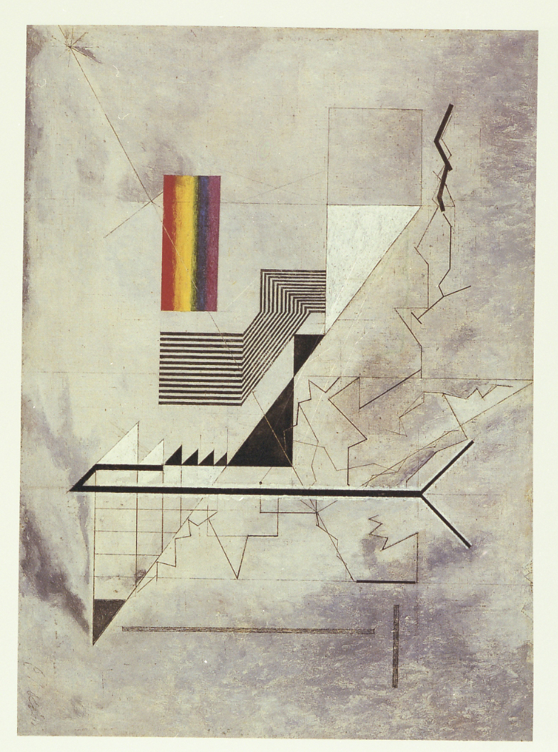 Castello in aria, composizione astratta (dipinto) di Licini Osvaldo (sec. XX)