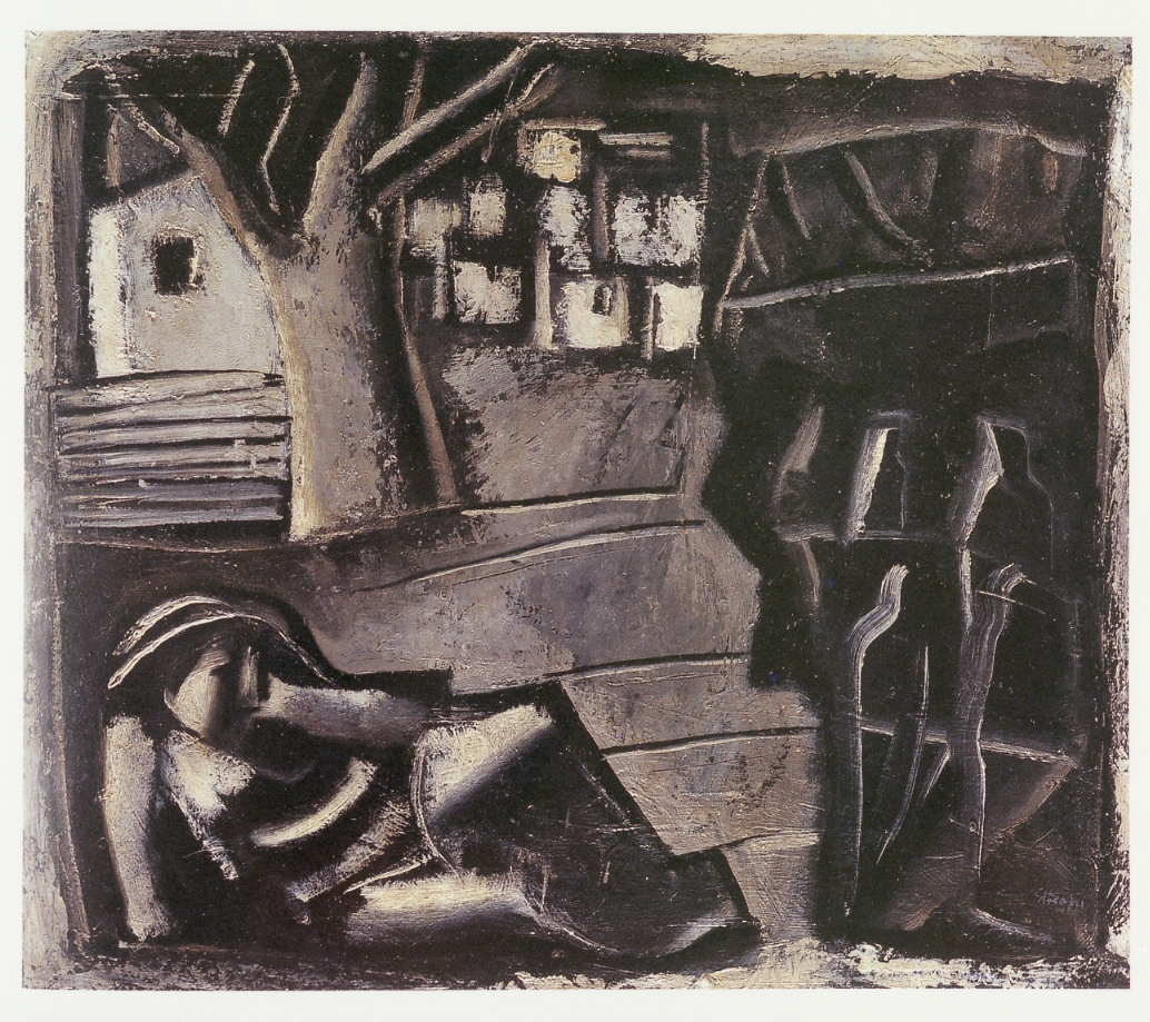 La siesta, paesaggio (dipinto) di Sironi Mario (sec. XX)