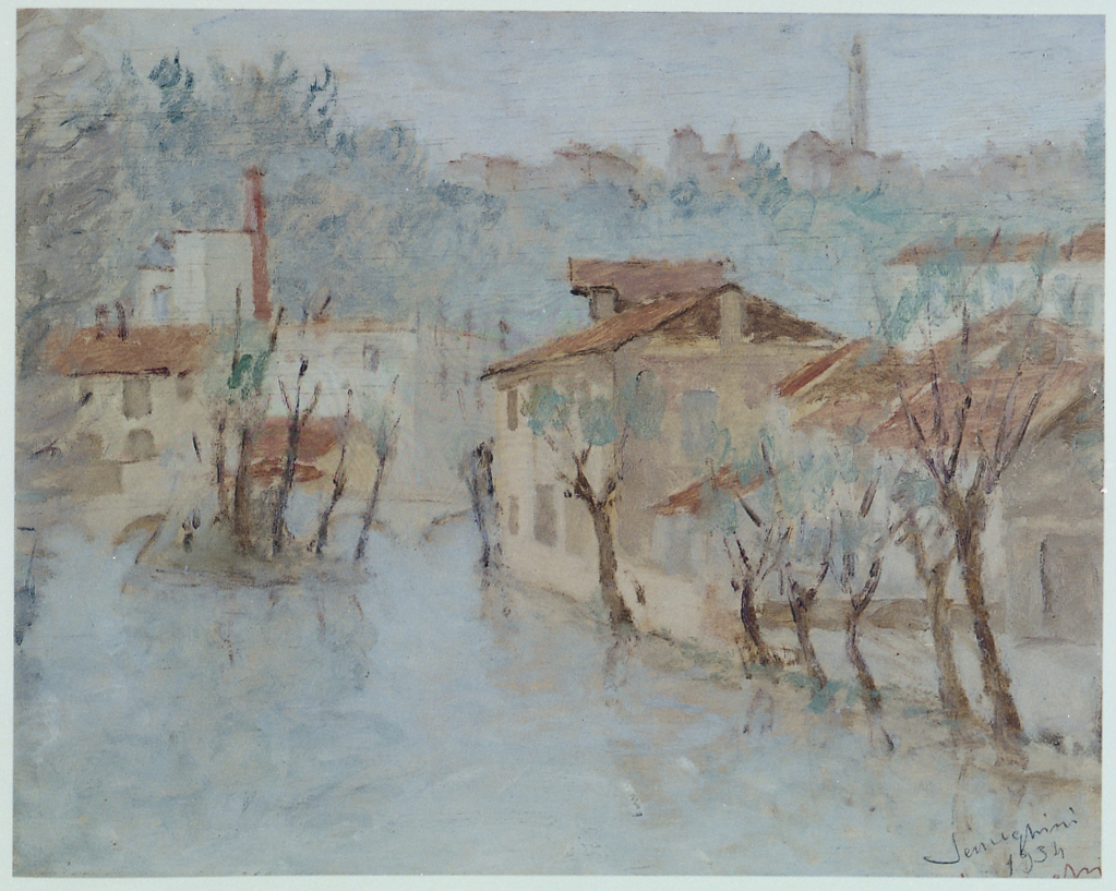 Il Lambro, paesaggio lacustre (dipinto) di Semeghini Pio (sec. XX)