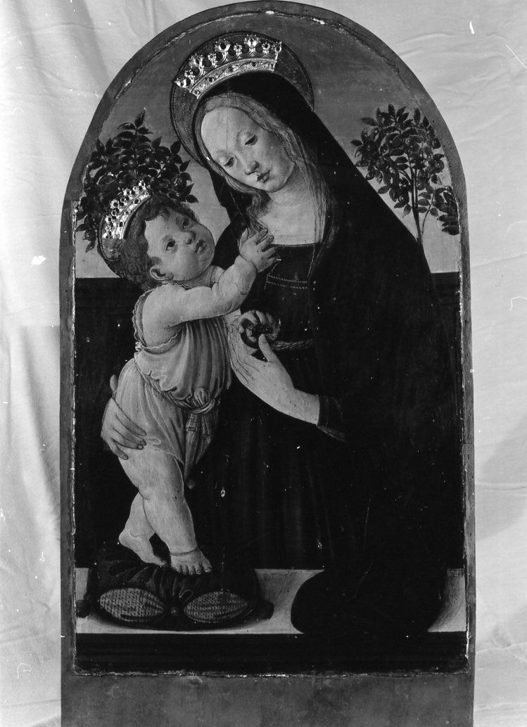 Madonna del Sangue, Madonna con Bambino che tiene in mano una melagrana (dipinto) di Lorenzo di Credi (sec. XV, sec. XV, sec. XVI)