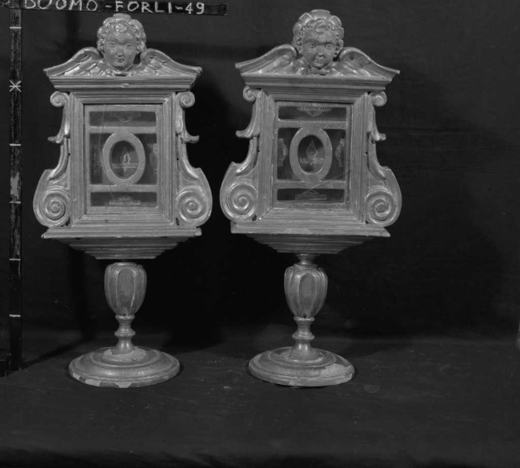 reliquiario, coppia - ambito emiliano (primo quarto sec. XVII)