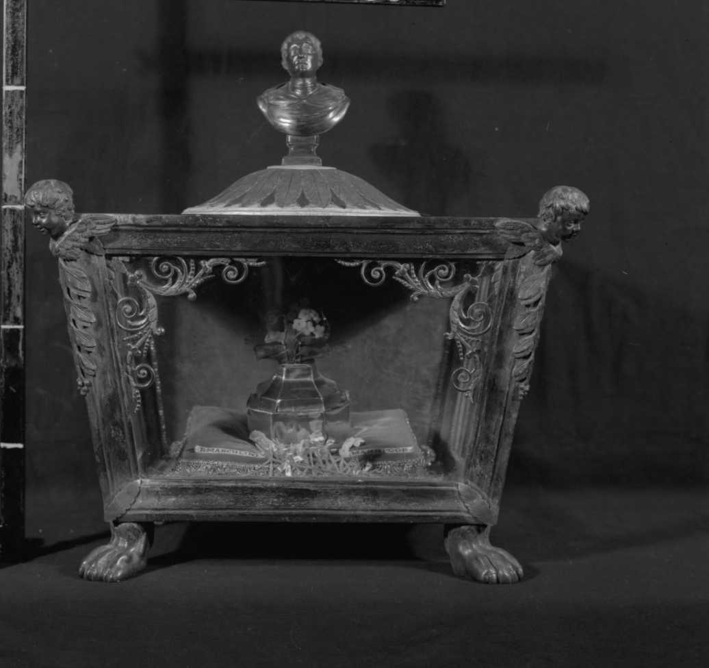 reliquiario a teca - a urna - ambito emiliano (primo quarto sec. XIX)