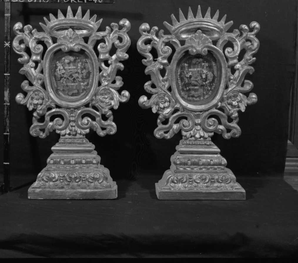 reliquiario, coppia - ambito emiliano (seconda metà sec. XVIII)