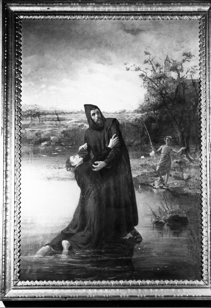 Miracolo di San Benedetto, San Benedetto (dipinto) di Bompiani Augusto (sec. XIX)