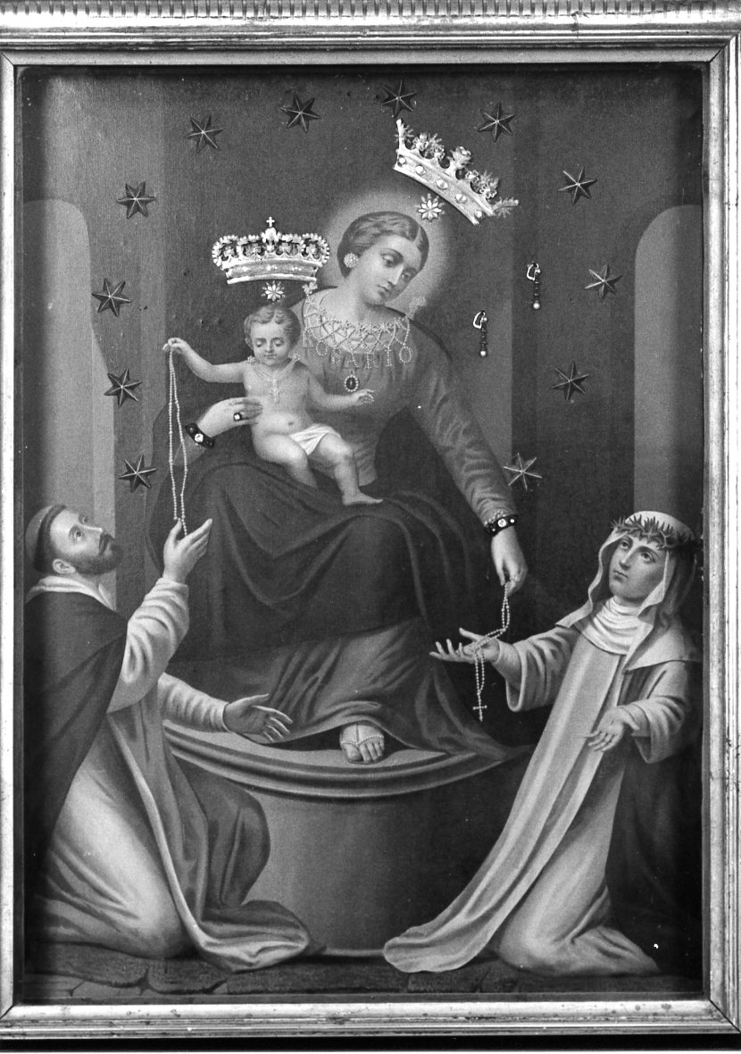 Madonna del Rosario (dipinto) - manifattura italiana (secc. XIX/ XX)