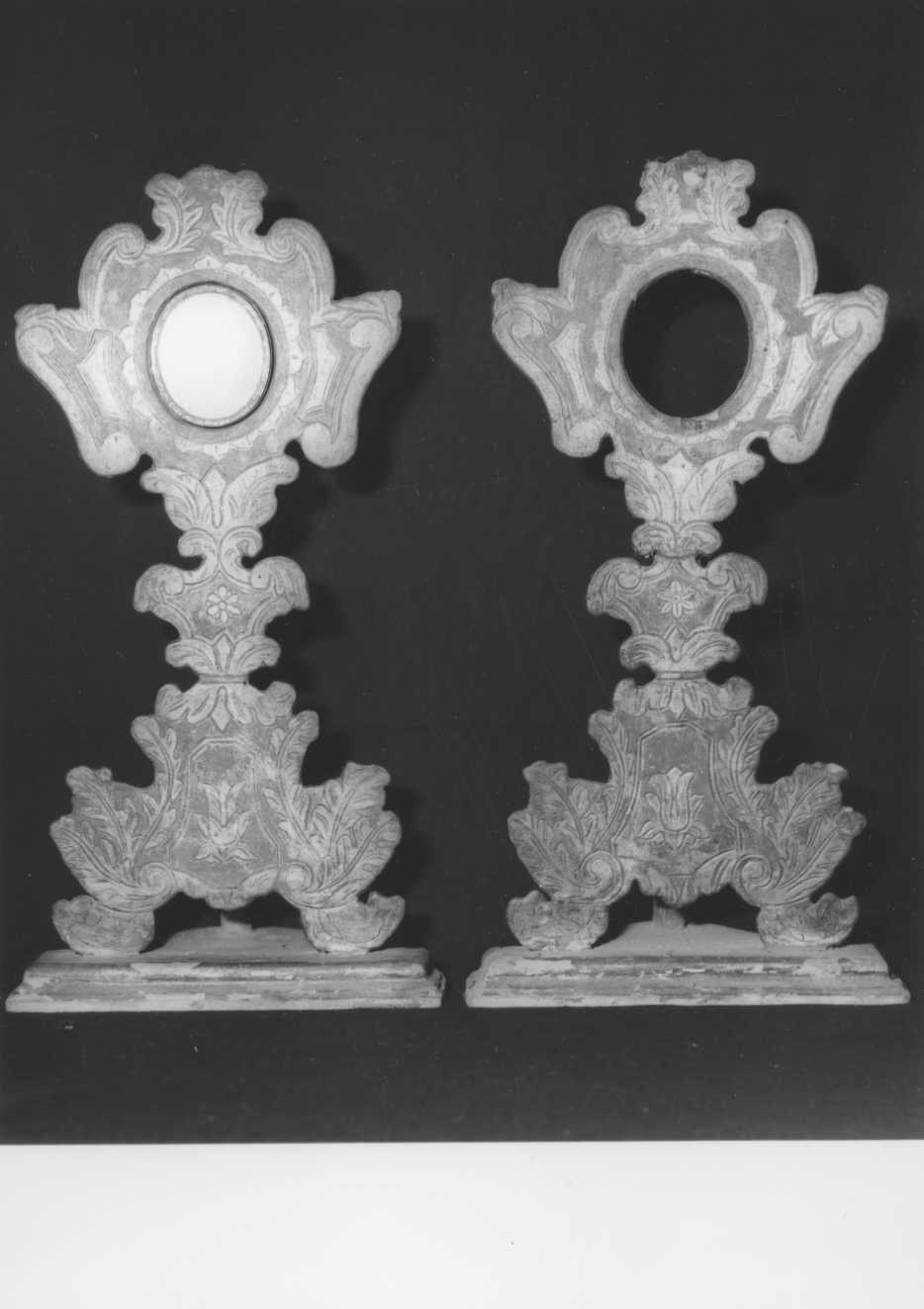 reliquiario - a ostensorio, serie - bottega romagnola (sec. XVIII)