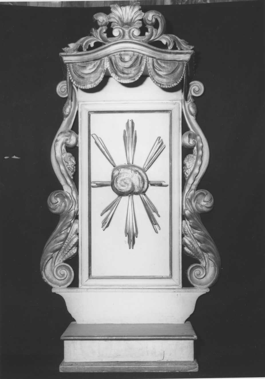 tronetto per esposizione eucaristica - a edicola - bottega romagnola (inizio sec. XIX)