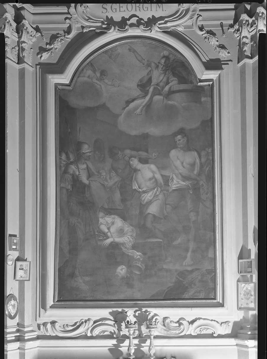 Martirio di S. Giorgio (dipinto) di Lazzarini Gian Andrea (sec. XVIII)