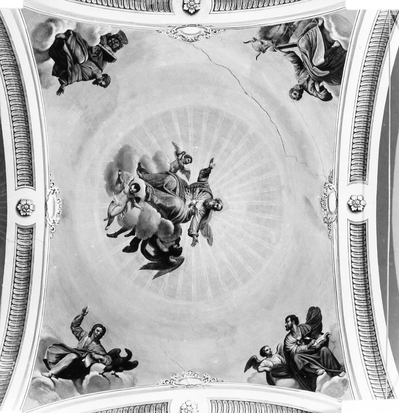 Dio Padre tra angeli e i Quattro Evangelisti (dipinto) di Lega Savino (sec. XIX)