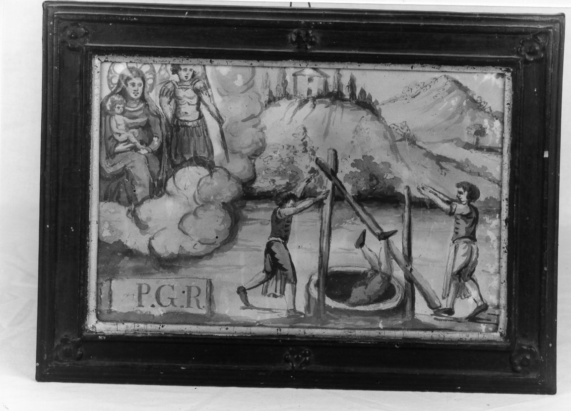caduta di un operaio nel pozzo (ex voto) - ambito romagnolo (sec. XIX)