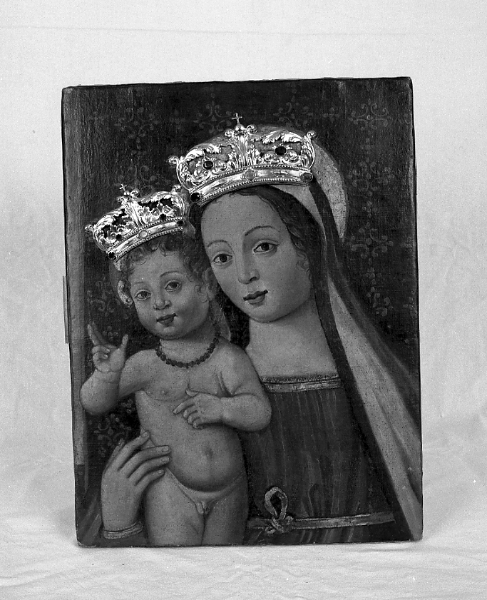 Madonna con Bambino (dipinto, frammento) - ambito faentino (inizio sec. XVI)