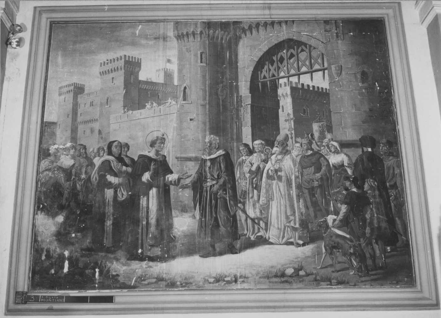 San Vincenzo Ferrer entra a Lisbona (dipinto, pendant) di Guidi Costantino (sec. XIX)