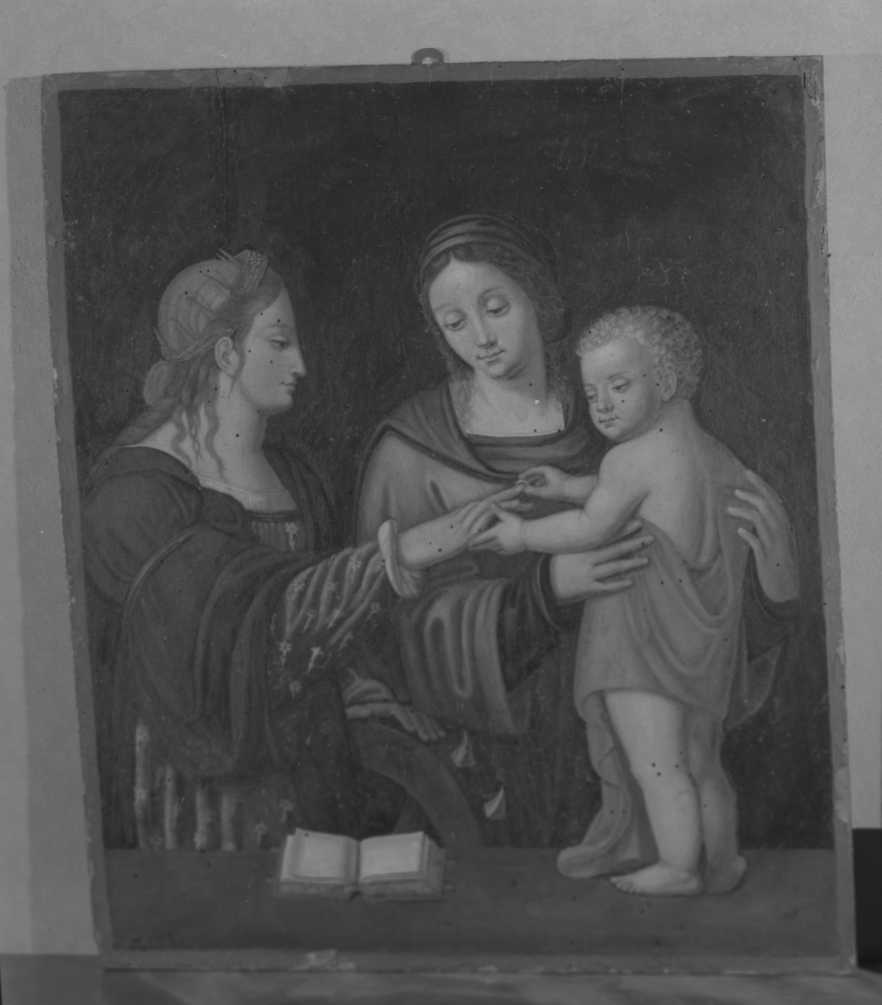 Madonna col Bambino e S. Caterina, Madonna con Bambino e Santa Caterina (dipinto) - ambito romagnolo (fine/inizio secc. XV/ XVI)