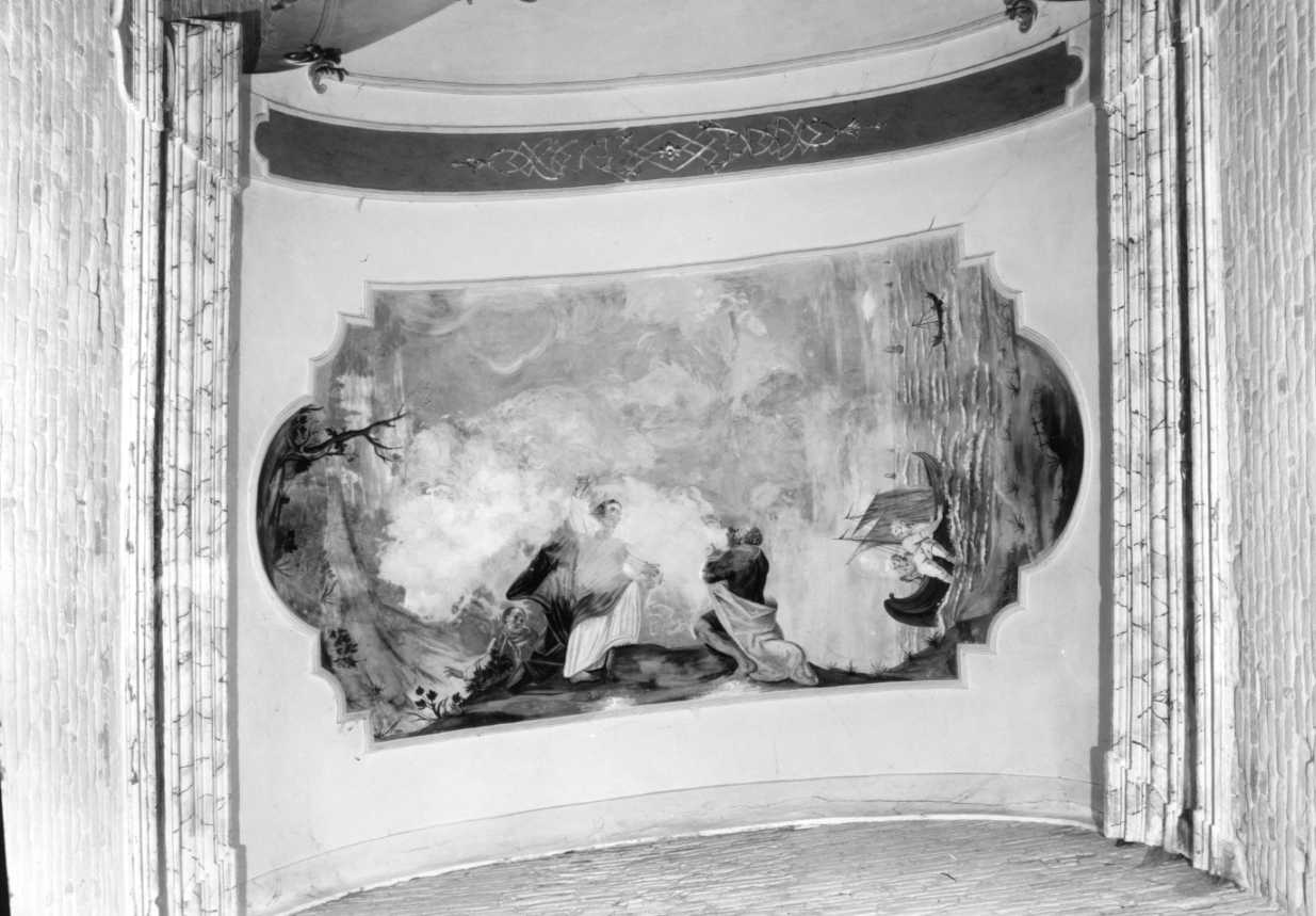 Cristo consegna le chiavi a San Pietro (dipinto, elemento d'insieme) di Valbonesi Michele (sec. XVIII)