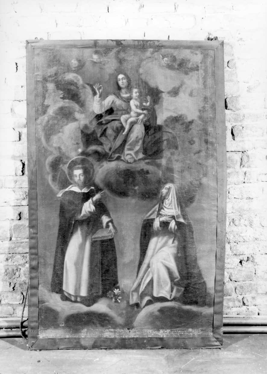 Madonna del Rosario con San Domenico e Santa Caterina (dipinto) - ambito romagnolo (metà sec. XVIII)